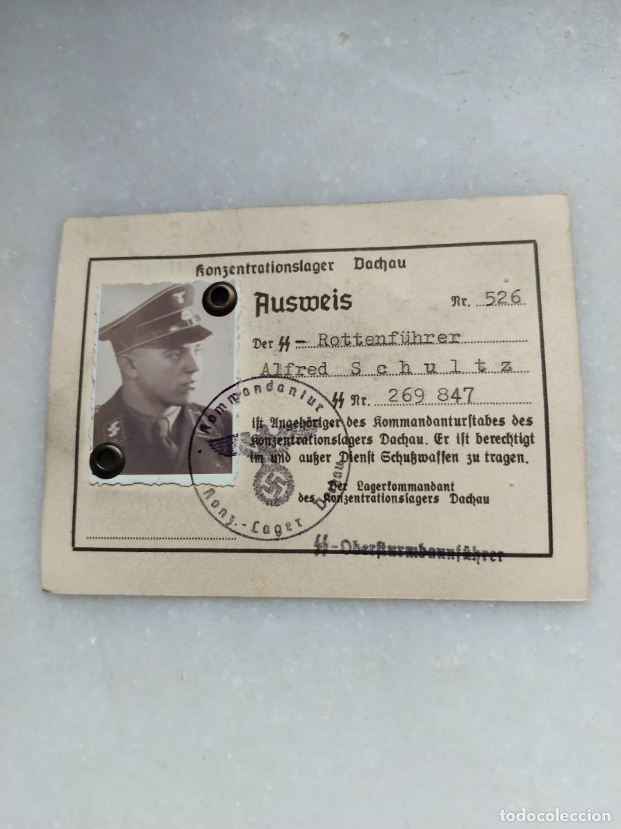 Militaria: REPRODUCCI&Oacute;N DE CARNET DE GUARDIA DEL KL DACHAU