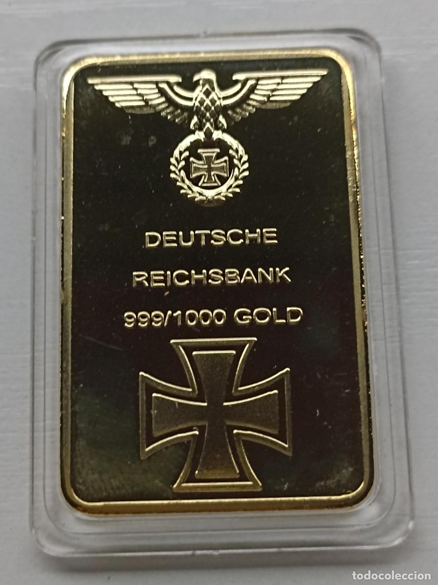 Militaria: Lingote conmemorativo Deutsche Reichsbank (III Reich Hitler- Nazi- Alemania) WWII