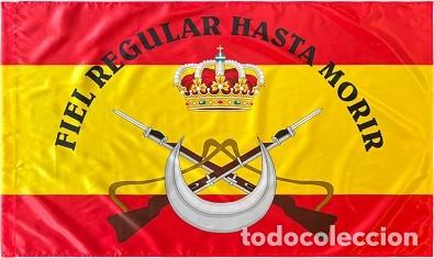 Militaria: BANDERA REGULARES ESPA&Ntilde;A SAT&Eacute;N 150X90CM