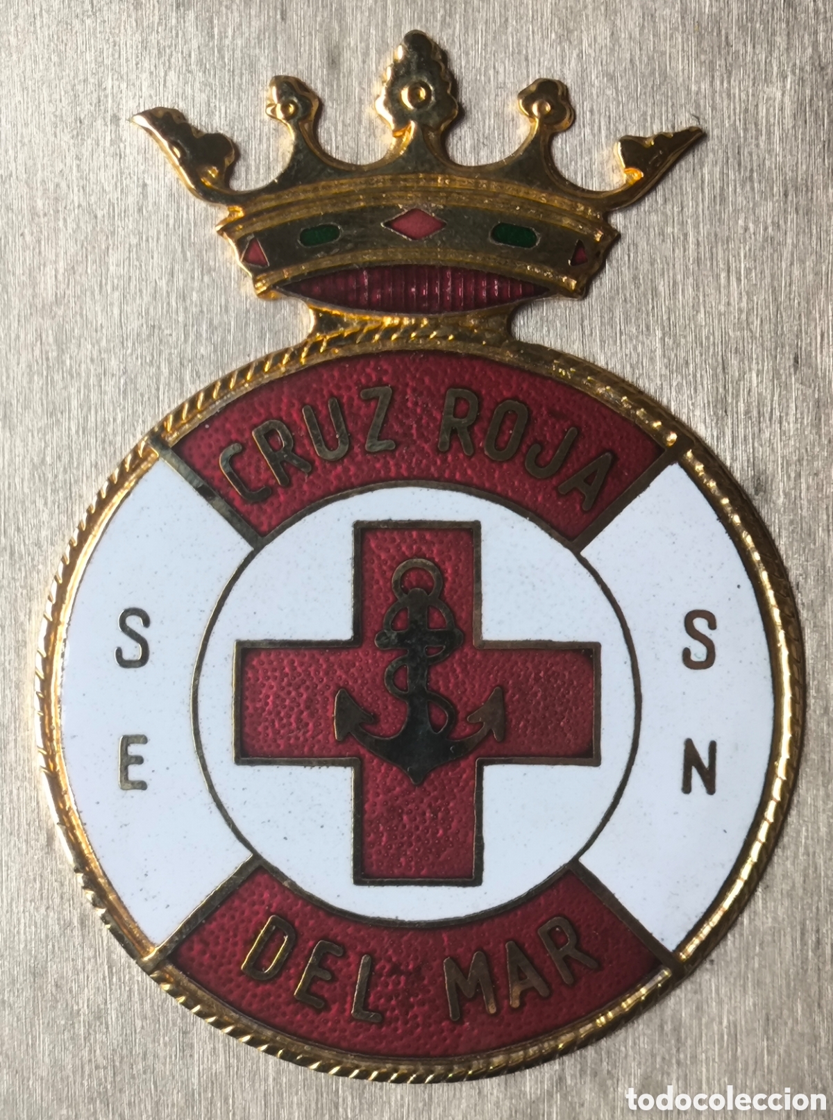 Militaria: CRUZ ROJA DEL MAR PLACA ESMALTADA METOPA ARMADA MARINA C. 1965
