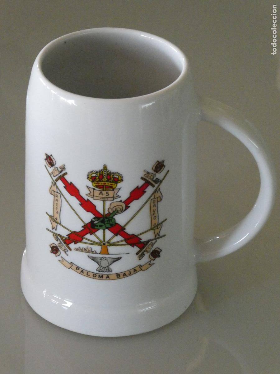 Militaria: JARRA DE CER&Aacute;MICA MILITAR. PALOMA BAJA RACTA 4 GRUPO II TARIFA ARTILLER&Iacute;A. 13CM. 450GR