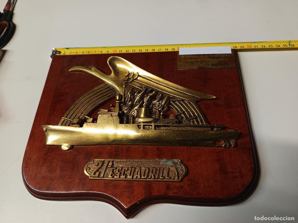 Militaria: METOPA 21 ESCUADRILLA DE CORBETA LA CAZADORA ARMADA ESPA&Ntilde;OLA, BRONCE