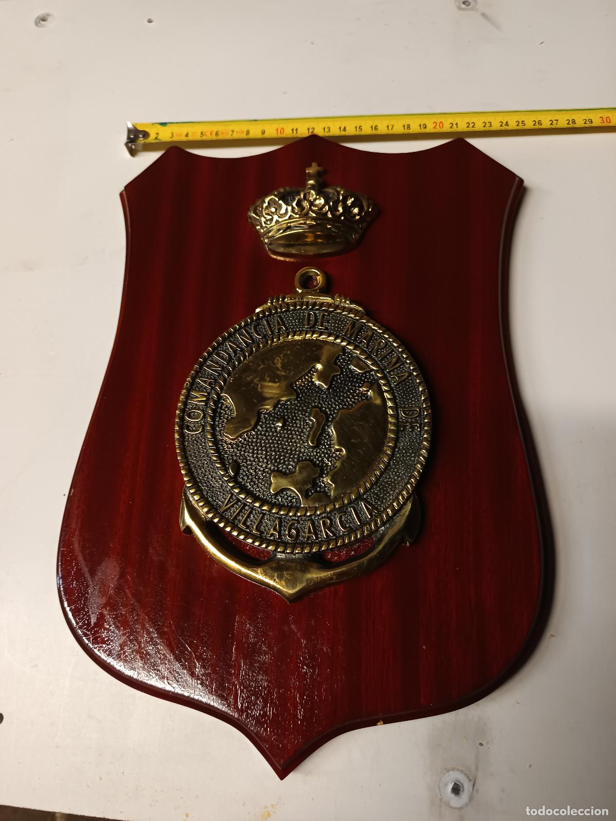 Militaria: METOPA MARINA ESCUDO COMANDANCIA DE MARINA DE VILLAGARCIA ARMADA ESPA&Ntilde;OLA, BRONCE