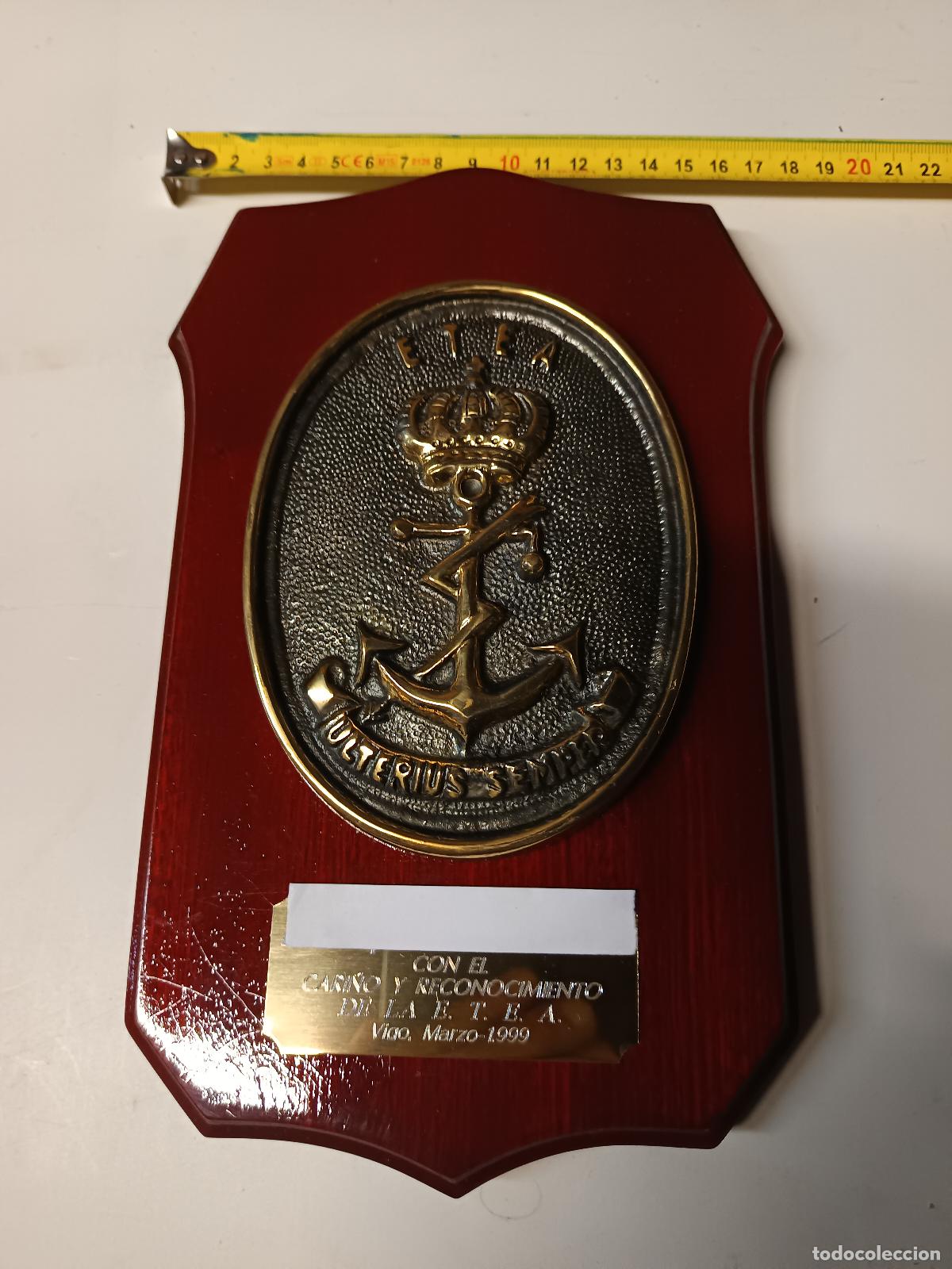 Militaria: METOPA MARINA E.T.E.A. ESCUELA TRANSMISIONES Y ELECTROMECANICOS DE LA ARMADA, 1999, VIGO, BRONCE