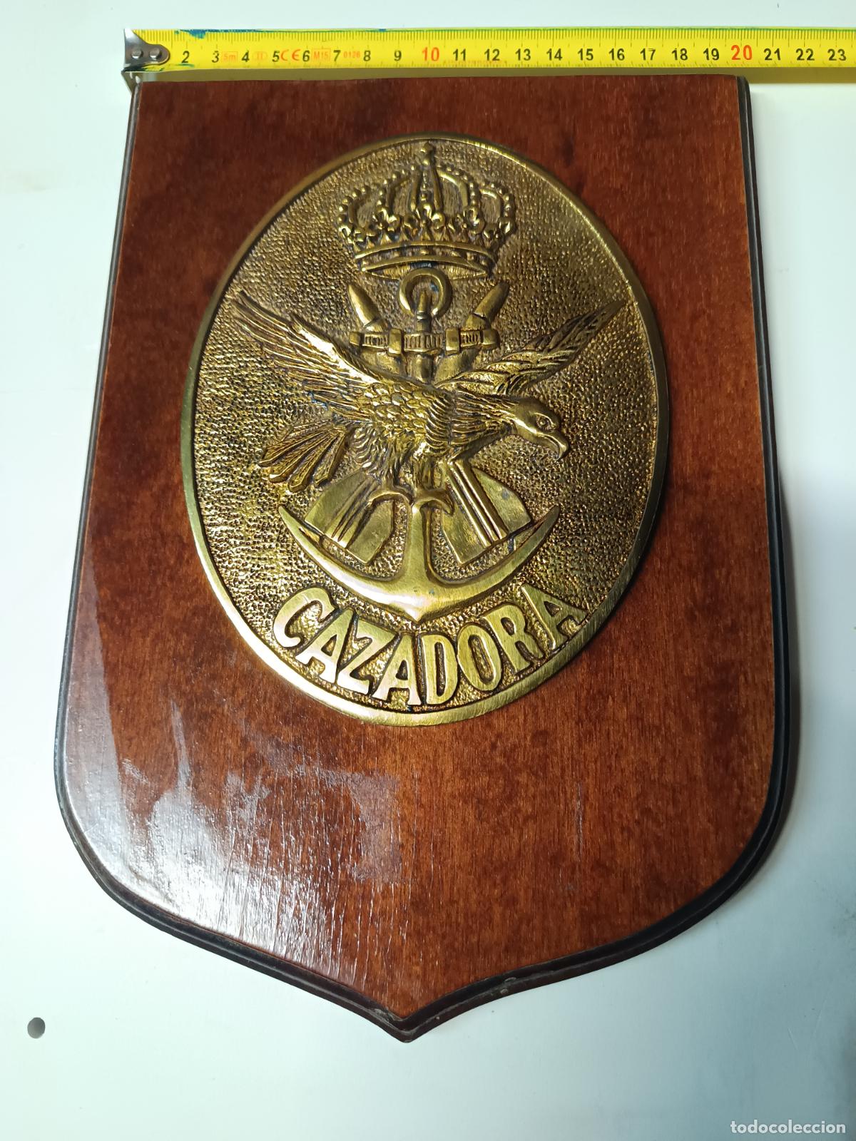 Militaria: METOPA MARINA ESCUDO CORBETA CAZADORA, ARMADA ESPA&Ntilde;OLA, BRONCE