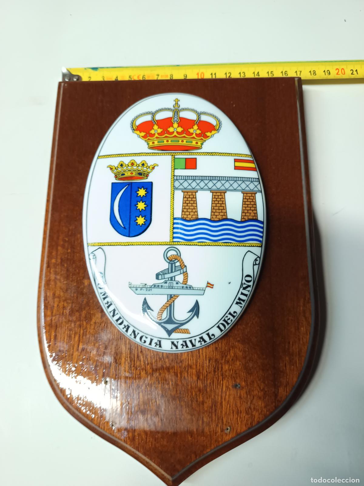 Militaria: METOPA MARINA ESCUDO COMANDANCIA NAVAL DEL MI&Ntilde;O, ARMADA ESPA&Ntilde;OLA, CERAMICA