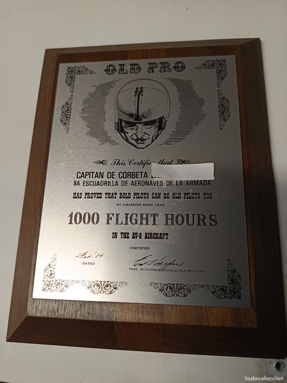 Militaria: METOPA CONMEMORATIVA DEL MCDONNELL DOUGLAS OLD PRO CLUB, A CAPITAN DE CORVETA DE LA ARMADA ESPA&Ntilde;OLA