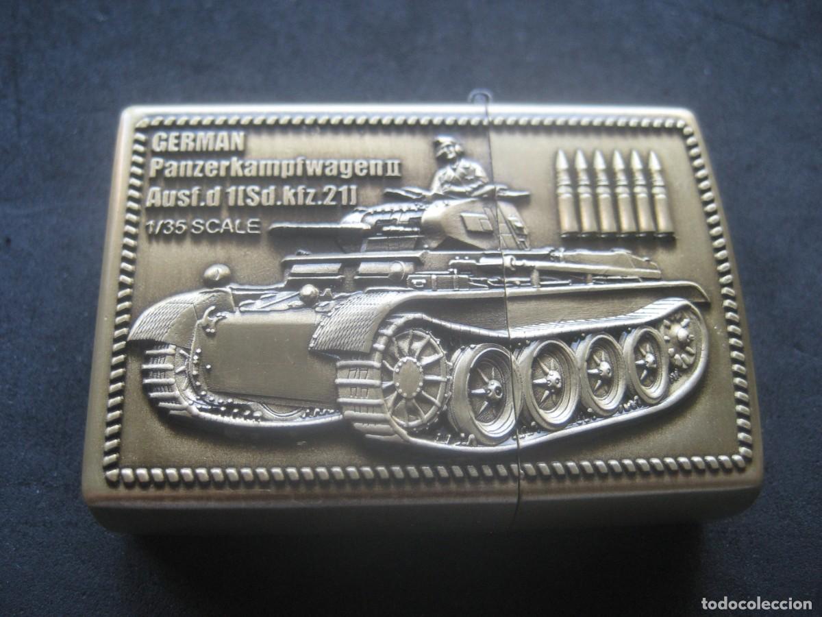 Militaria: MECHERO GASOLINA JIANTAI 2001 (Tipo Zippo). GERMAN PANZER KAMPFWAGEN II. SERIE TANQUES