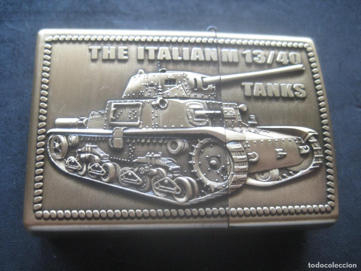 Militaria: MECHERO GASOLINA JIANTAI 2001 (Tipo Zippo). THE ITALIAN TANKS13/40. SERIE TANQUES