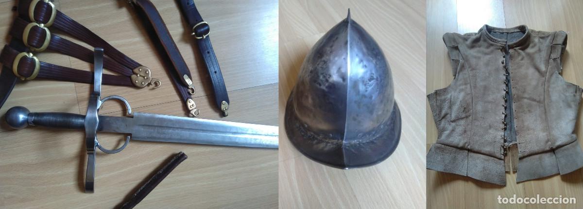 Militaria: Equipo soldado tercios espa&ntilde;oles espada, coleto, talabarte tahal&iacute;
