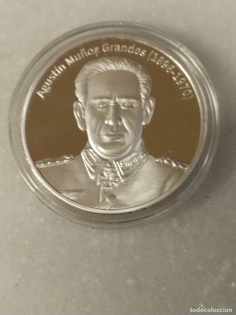 Militaria: MEDALLA CONMEMORATIVA AGUSTIN MU&Ntilde;OZ GRANDES 1896-1970 PLATEADA