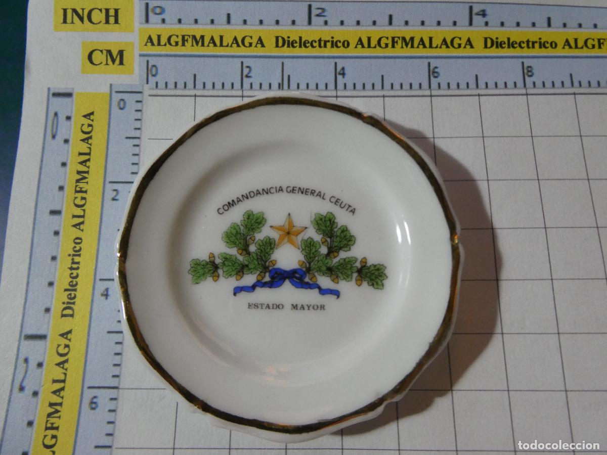Militaria: PLATITO CER&Aacute;MICA MILITAR. UNIDADES MILITARES CEUT&Iacute;ES. CEUTA COMANDANCIA GENERAL. 25GR
