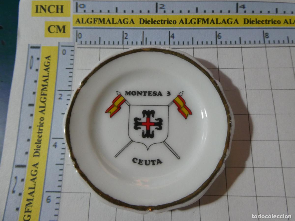 Militaria: PLATITO CER&Aacute;MICA MILITAR. UNIDADES MILITARES CEUT&Iacute;ES. CEUTA CABALLER&Iacute;A MONTESA 3. 25GR