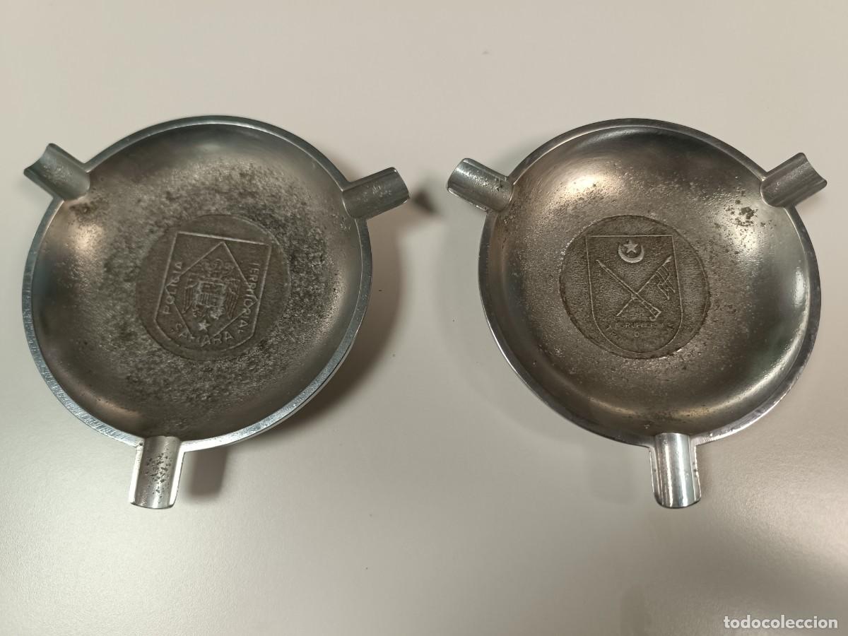 Militaria: PAREJA DE CENICEROS DE TROPAS NOMADAS Y POLIC&Iacute;A TERRITORIAL S&Aacute;HARA, VIENEN DE UN CUARTEL DE AAIUN