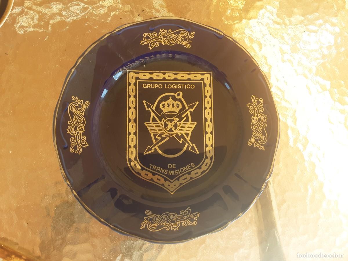 Militaria: Plato cer&aacute;mica Grupo Log&iacute;stico Transmisiones (ACAR Getafe) del Ej&eacute;rcito del Aire a&ntilde;os 80