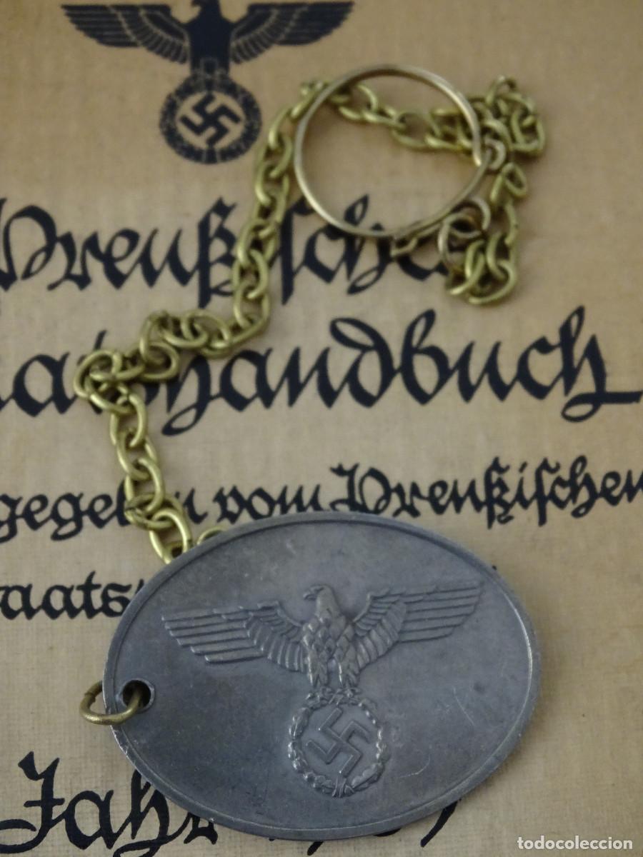 Militaria: CURIOSA PLACA DE IDENTIFICACI&Oacute;N POLICIA ALEMANA GESTAPO CON CADENA ALEMANIA SEGUNDA GUERRA MUNDIAL