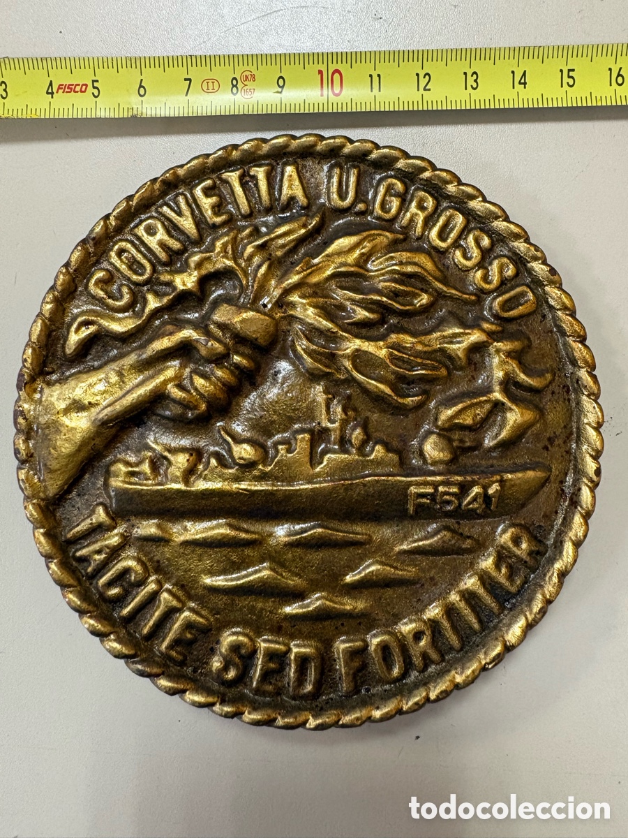 Militaria: PLACA EN LAT&Oacute;N. CORVETTA U. GROSSO F541.