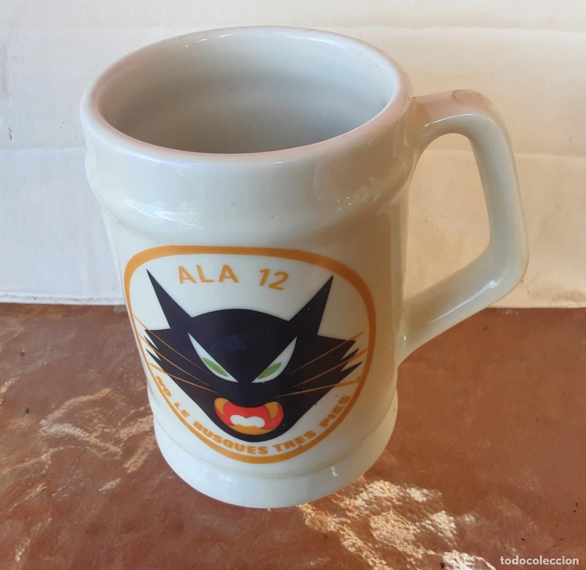 Militaria: Jarra cer&aacute;mica Ala 12 (Base Torrej&oacute;n) Ej&eacute;rcito del Aire a&ntilde;os 80