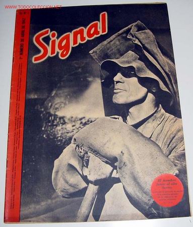 Militaria: ANTIGUA REVISTA SIGNAL - n&ordm; 1&ordm; ABRIL 1942 - 47 PAGINAS - 37 X 27 CMS. SI TIENE POSTER (PAGINA CENTRA