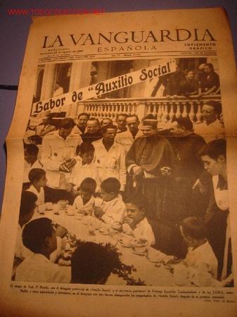 Militaria: DIARIO LA VANGUARDIA a&ntilde;o 1939 - 23 de agosto de 1939- Obispo de Vich