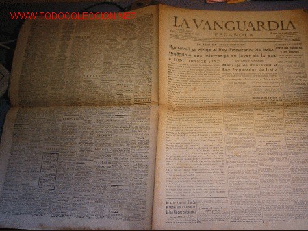 Militaria: DIARIO LA VANGUARDIA A&Ntilde;O 1939 - 25 de agosto de 1939