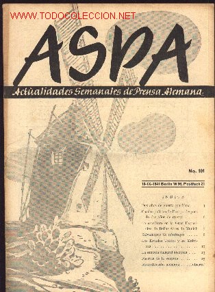Militaria: Revista alemana ASPA. n&ordm; 101, 10- IX -1941.Actualidades semanales alemanas.