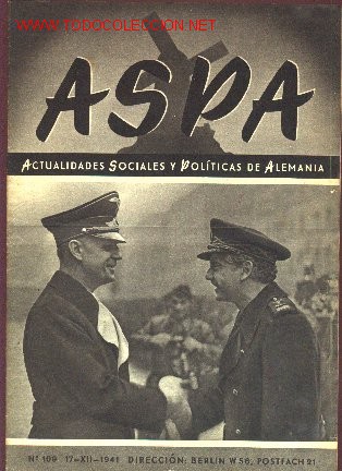 Military Antiques: Revista alemana Aspa, n&ordm; 109.  17-XII-1941. Actualidades sociales y politicas alemanas.