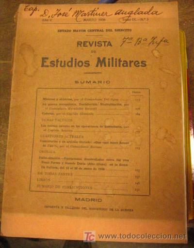 Military Antiques: Revista de estudios militares, marzo de 1936