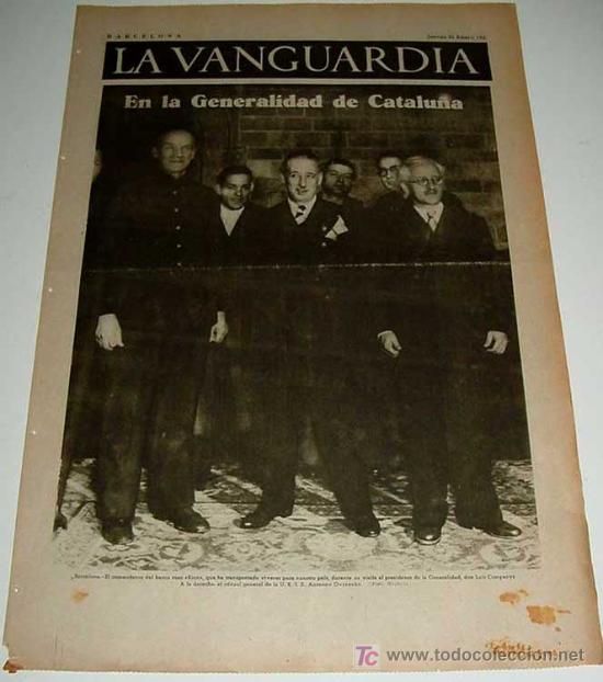 Military Antiques: LA VANGUARDIA - GUERRA CIVIL - 4 PAG - 21 DE ENERO DE 1937 - MUCHAS FOTOS - VISTO DESDE EL BANDO REP