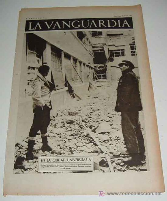Military Antiques: LA VANGUARDIA - GUERRA CIVIL - 4 PAG - 25 DE ABRIL DE 1937 - MUCHAS FOTOS - VISTO DESDE EL BANDO REP