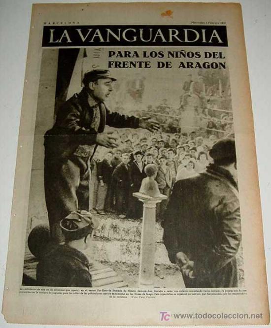 Militaria: LA VANGUARDIA - GUERRA CIVIL - 4 PAG - 3 DE FEBRERO DE 1937 - MUCHAS FOTOS - VISTO DESDE EL BANDO RE