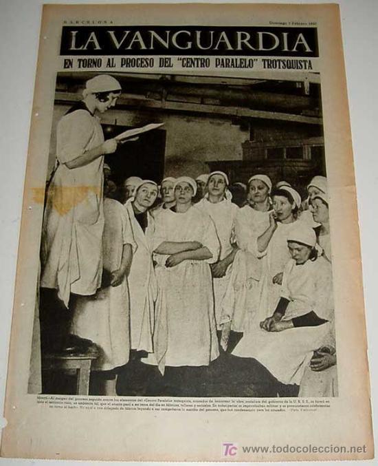 Militaria: LA VANGUARDIA - GUERRA CIVIL - 4 PAG - 7 DE FEBRERO DE 1937 - MUCHAS FOTOS - VISTO DESDE EL BANDO RE