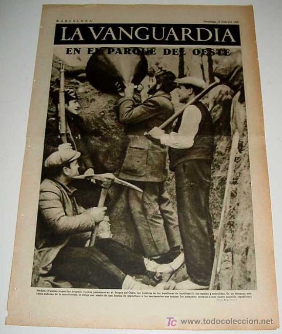 Militaria: LA VANGUARDIA - GUERRA CIVIL - 4 PAG - 14 DE FEBRERO DE 1937 - MUCHAS FOTOS - VISTO DESDE EL BANDO R