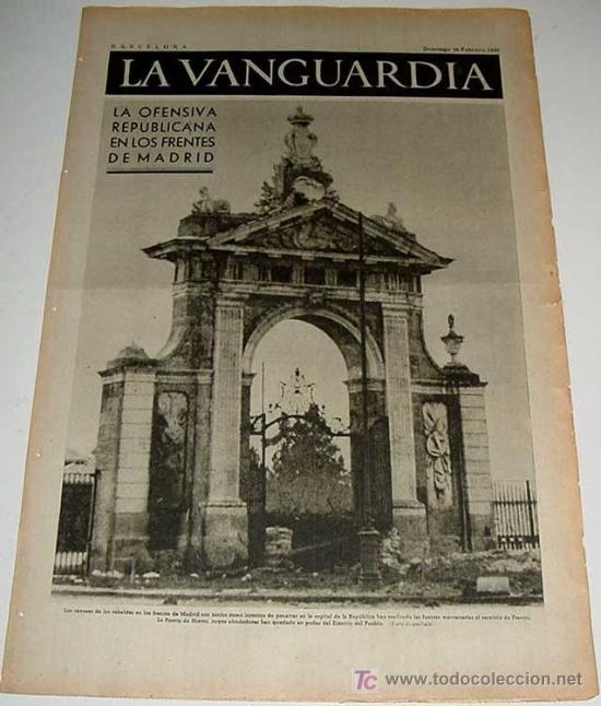 Militaria: LA VANGUARDIA - GUERRA CIVIL - 4 PAG - 28 DE FEBRERO DE 1937 - MUCHAS FOTOS - VISTO DESDE EL BANDO R
