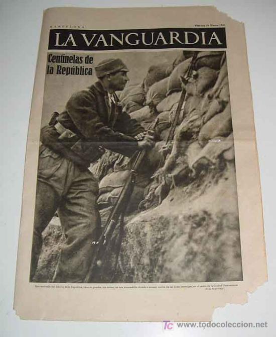 Militaria: LA VANGUARDIA - GUERRA CIVIL - 4 PAG - 19 DE MARZO DE 1937 - MUCHAS FOTOS - VISTO DESDE EL BANDO REP