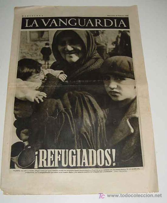 Militaria: LA VANGUARDIA - REFUGIADOS - GUERRA CIVIL - 4 PAG - 24 DE FEBRERO DE 1937 - MUCHAS FOTOS - VISTO DES