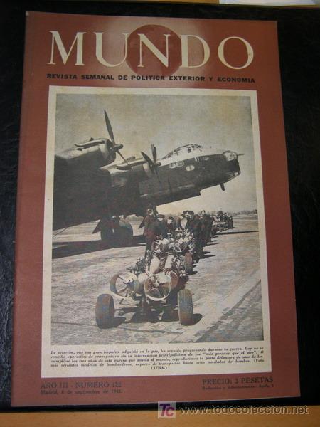 Militaria: Revista MUNDO, 2&ordf; Guerra Mundial, n&uacute;mero 122 septiembre de 1942.