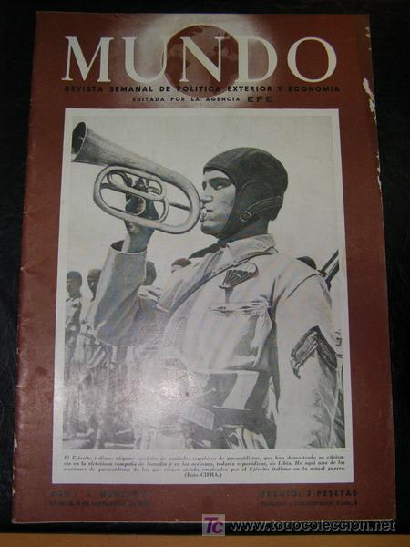 Militaria: Revista MUNDO, 2&ordf; Guerra Mundial, n&uacute;mero 18 septiembre de 1940.