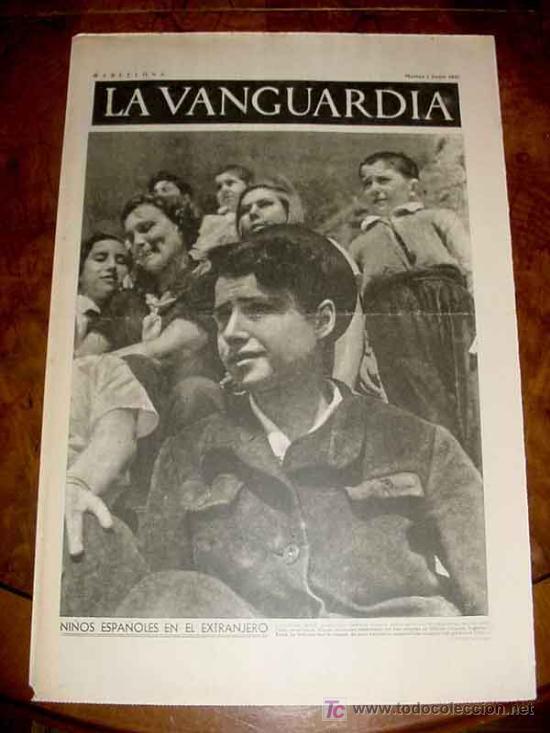 Militaria: LA VANGUARDIA - NI&Ntilde;OS ESPA&Ntilde;OLES EN EL EXTRANJERO -  4 PAG - 1 DE JUNIO DE 1937 - PLENA GUERRA CIVIL