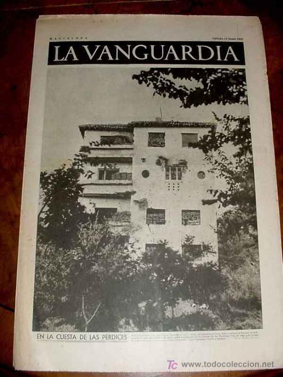 Military Antiques: LA VANGUARDIA - EN LA CUESTA DE LAS PERDICES - 4 PAG - 12 DE JUNIO DE 1937 - PLENA GUERRA CIVIL -