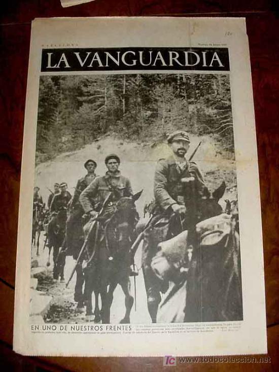 Militaria: LA VANGUARDIA - EN UNO DE NUESTROS FRENTES - 4 PAG - 15 DE JUNIO DE 1937 - PLENA GUERRA CIVIL - MU
