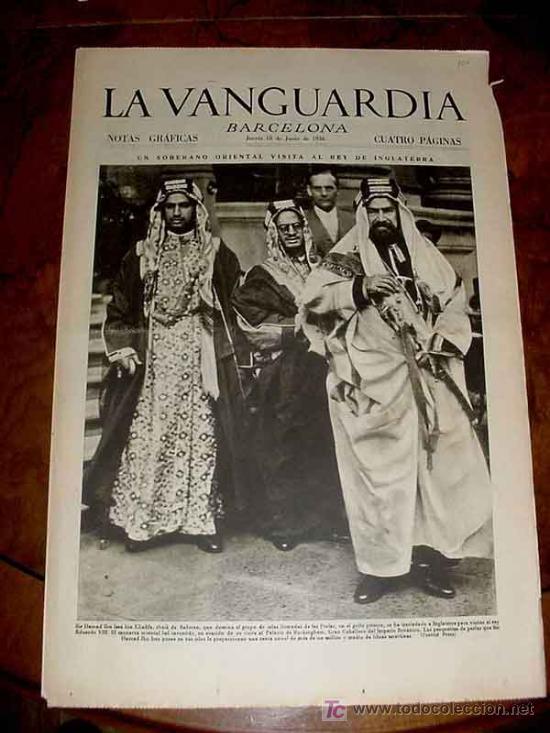 Militaria: LA VANGUARDIA - UN SOBERANO ORIENTAL VISITA AL REY DE INGLATERRA - 4 PAG - 18 DE JUNIO DE 1936 - P