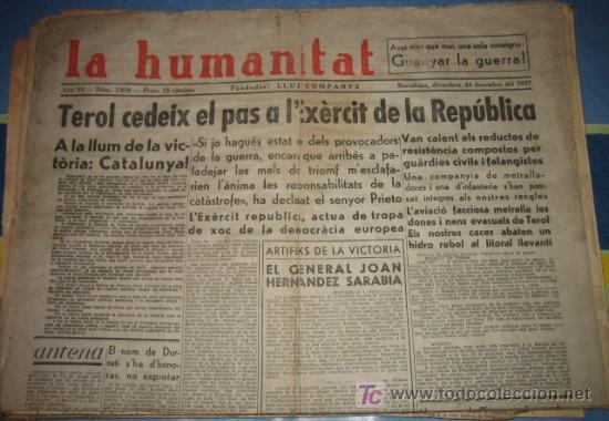 Militaria: La Humanitat, 24 de desembre de 1937, Terol cedeix el pas a l'ex&egrave;rcit de la Rep&uacute;blica