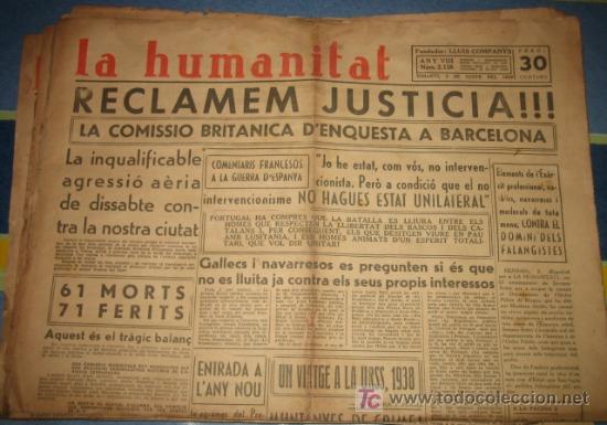 Militaria: La Humanitat, 3 de gener de 1939, Reclamem just&iacute;cia!!!