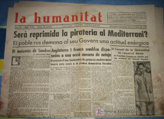 Militaria: La humanitat, 5 de setembre del 37, Ser&agrave; reprimida la pirateria al Mediterrani?