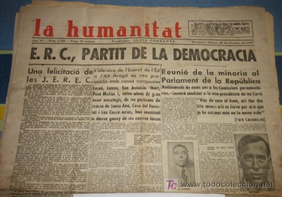 Militaria: La humanitat, 28 de setembre del 37, ERC, Partit de la Democr&agrave;cia
