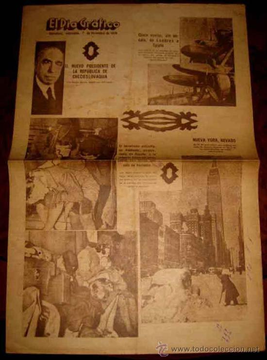 Military Antiques: ANTIGUO PERIODICO PLENA GUERRA CIVIL . EL DIA GRAFICO - 7 DICIEMBRE 1938 - LA AVIACION DE LOS INVA