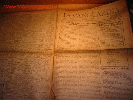 Militaria: DIARIO LA VANGUARDIA A&Ntilde;O 1939