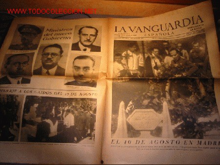 Militaria: DIARIO LA VANGUARDIA A&Ntilde;O 1939 - 13 de agosto - caidos de la sublevaci&oacute;n del 10 de agosto de 1932