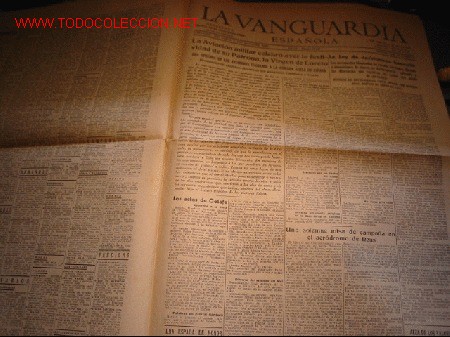 Militaria: DIARIO LA VANGUARDIA A&Ntilde;O 1939